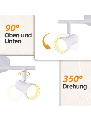 ZMH Deckenleuchte in Weiß 3-flammige GU10 Modern Metall Flurlampe