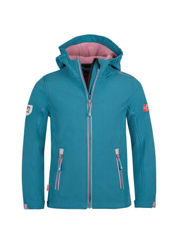 Trollkids Softshelljacke "Trollfjord" in Blaugrün/Violett