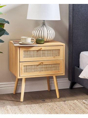 Beliani Nachttisch PEROTE in Braun/Gold - (W) 48 x (H) 57 x (L) 40 cm