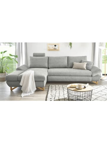 Furn.Design Ecksofa hellgrau Struktur-Stoff, Wohnzimmer Sofa