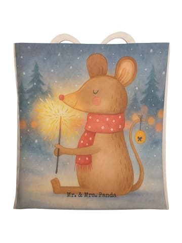 Mr. & Mrs. Panda Einkaufstasche Maus Weihnachten Design ohne Spruch in Weiß
