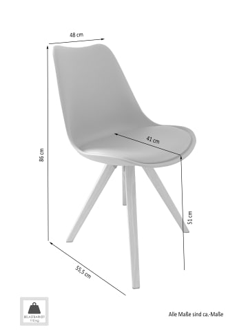 byLiving 2er-Set: Esszimmerstuhl Kira in Schwarz - 48 (B) x 55,5 (L) x 86 (H) cm