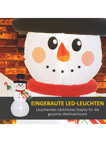 Outsunny Aufblasbar Weihnachtsdeko-120L x 80B x 180H cm-Weiß