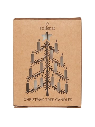 IB Laursen Weihnachtsbaum Kerzen aus Schachtel aus 12er in weiss