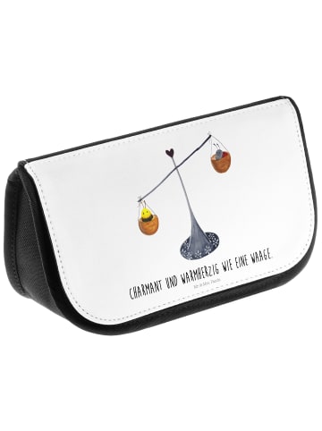 Mr. & Mrs. Panda Kulturbeutel Sternzeichen Waage mit Spruch in Weiß