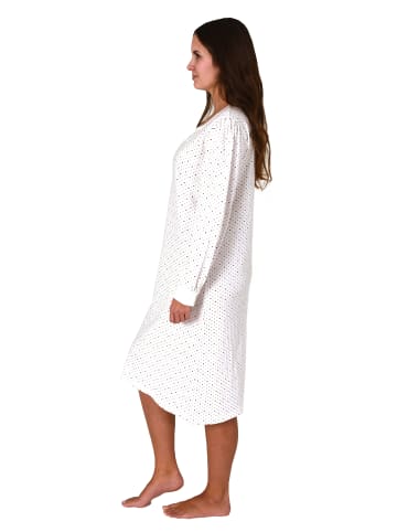 NORMANN Nachthemd langarm Punkte Tupfen - 81949 in rot
