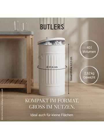 Butlers Butlers Mülltonne Oskar ZINC in Silber