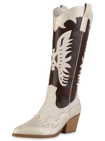 VAN HILL Cowboystiefel Aurelia in Gold Beige