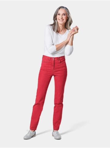 GOLDNER High-Stretch-Jeanshose in rot