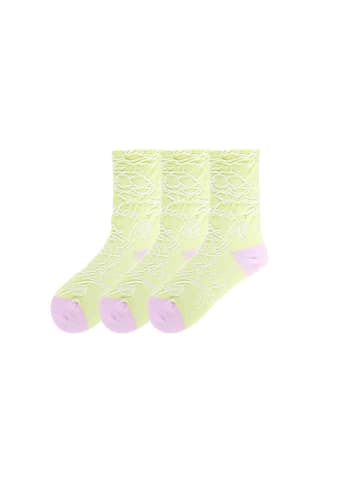 MUNADUNA 3er-Pack 3D-Relief Socken für Damen in Grün