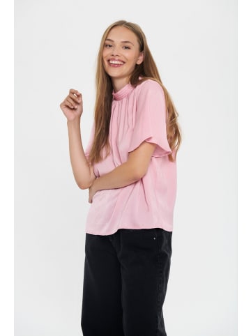 SAINT TROPEZ Kurzarm-Bluse NaileenSZ Gerade Passform in Pink Nectar