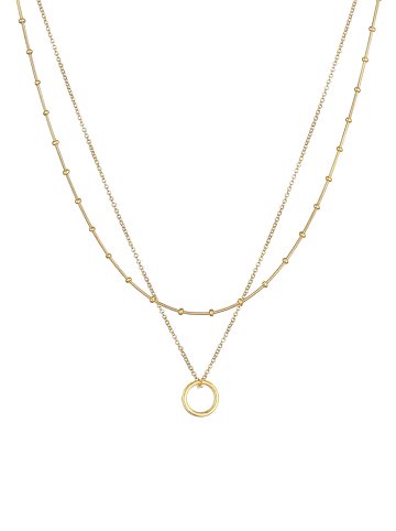 Elli Halskette 925 Sterling Silber Kreis, Kugel in Gold