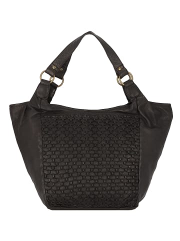 Greenland Nature Femi & Nine Schultertasche Leder 38 cm black