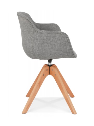 KADIMA DESIGN Armlehnstuhl Textil Holz | Eleganter Sessel mit Buchenholzbeinen in Grau