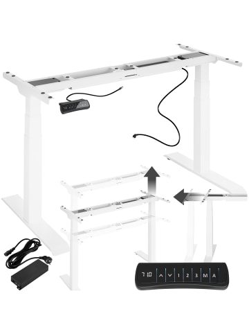 tectake Schreibtischgestell elektrisch höhenverstellbar Memory-Funkt. extra breit 110-19