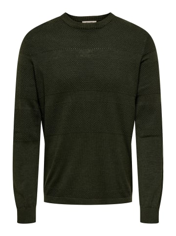 ONLY & SONS Strickpullover in Olive Night