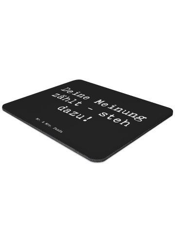 Mr. & Mrs. Panda Mouse Pad Spruch Mutig zu Meinungen mit Spruch in Schwarz