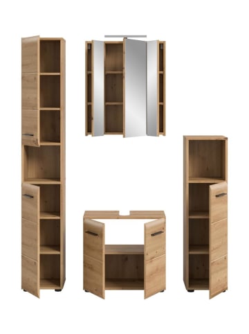 ebuy24 Badmöbelset Ice (5-teilig) Eiche 150 x 46 cm