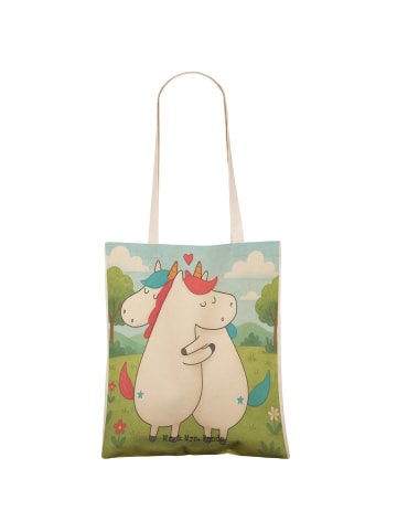 Mr. & Mrs. Panda Stoffbeutel Einhorn Mitteilung Design ohne Spruch in Weiß