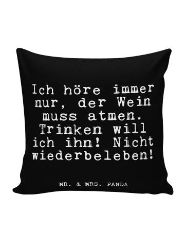Mr. & Mrs. Panda Kissen 40x40 Ich höre immer nur,... mit Spruch in Schwarz