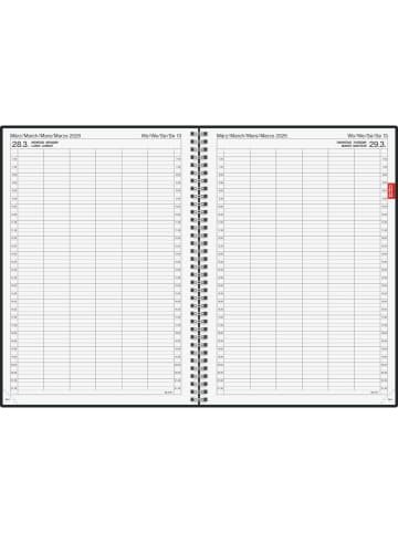 BRUNNEN Buchkalender 789 A4 1 Tag/Seite Kunststoff-Einband Reflection grau 2026