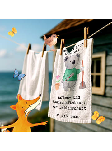 Mr. & Mrs. Panda Gästehandtuch Garten- und Landschaftsbauer Leid... in Weiß