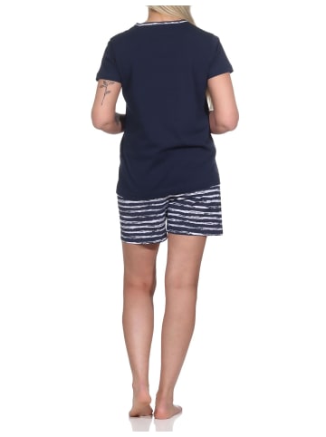 NORMANN kurzarm Shorty Pyjama Leuchtturm maritim - 74912 in navy