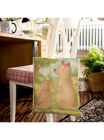 Mr. & Mrs. Panda Tote Bag Bär Kind Design ohne Spruch in Weiß