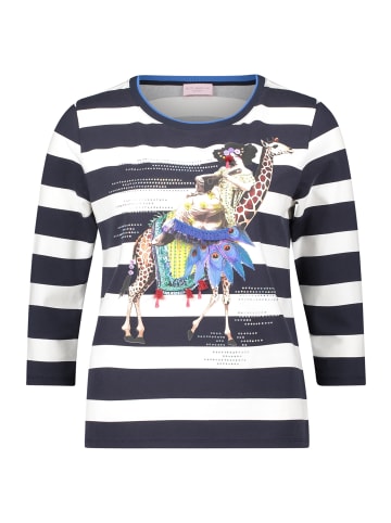 Betty Barclay Basic Shirt mit Aufdruck in Dunkelblau/Weiß