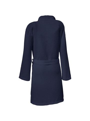 Erwin Müller Piqué Unisex-Bademantel kurz Hohenfels in marine