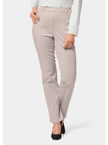 GOLDNER Kurzgröße:  Satin-Baumwollhose mit Stretch in kitt