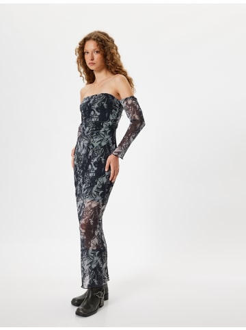 KOTON Kleid in Grau Gemustert