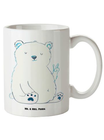Mr. & Mrs. Panda Teepott Eisbär Faul ohne Spruch in Weiß