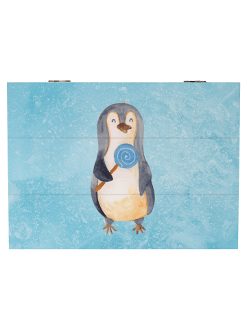 Mr. & Mrs. Panda Erinnerungskiste Pinguin Lolli ohne Spruch in Eisblau