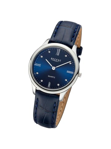 Regent Armbanduhr Regent Lederarmband blau extra groß (ca. 33mm)