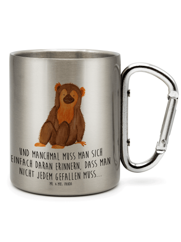 Mr. & Mrs. Panda Becher Aus Edelstahl Affe mit Spruch in Silber