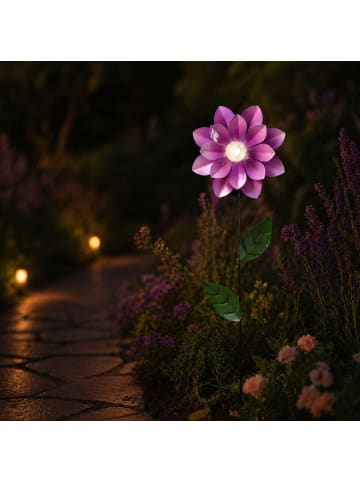 MARELIDA LED Solar Gartenstecker Blume Garten Blumenstecker H: 49,5cm in lila
