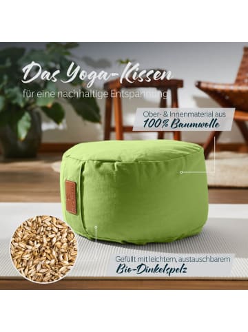 DoYourFitness Yoga-Kissen Vishnu gefüllt Dinkelspelz hellgrün rund grün