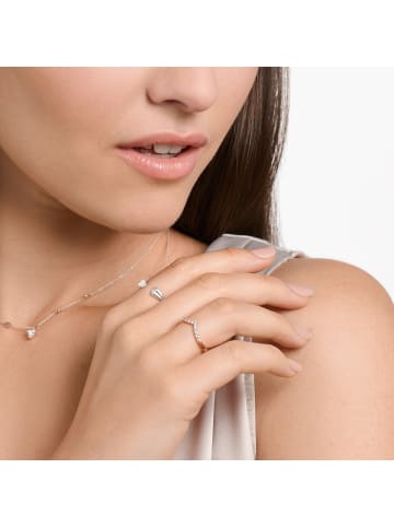 Thomas Sabo Ring V-Form Mit Weißen Steinen in roségold