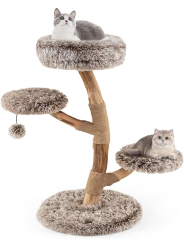 COSTWAY 90cm Kratzbaum Holz in Braun