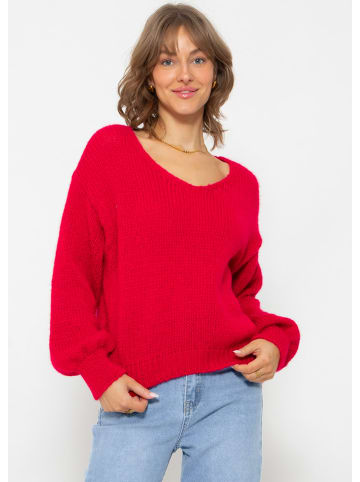 SASSYCLASSY Oversize Strick-Pullover in rot