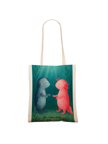 Mr. & Mrs. Panda Tragetasche Axolotl Liebe Design ohne Spruch in Weiß