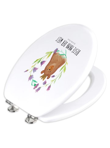 Mr. & Mrs. Panda Toilettendeckel Bär Königin mit Spruch in Weiß