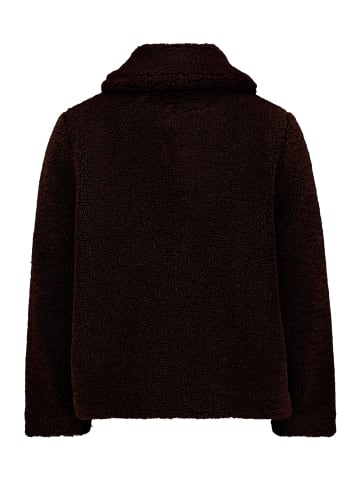CARTOON Plüschjacke mit Kragen in Dunkelbraun