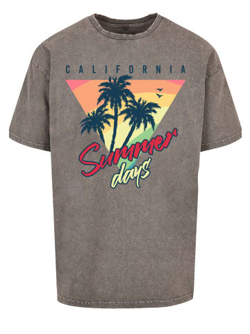 F4NT4STIC Oversize T-Shirt California Palmen Retro in Asphalt