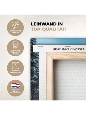 MuchoWow Leinwand Bilder Hellblau