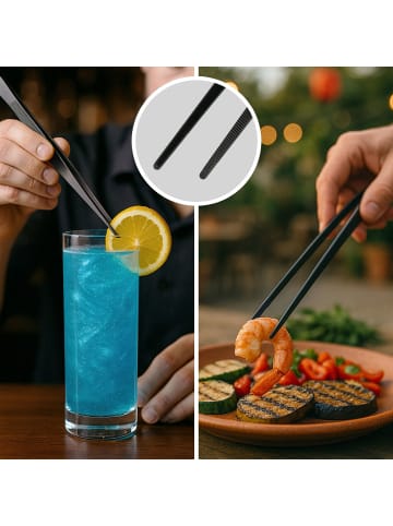 Stoneline Kochpinzette 30,5 cm Set 2-teilig | Edelstahl in Schwarz