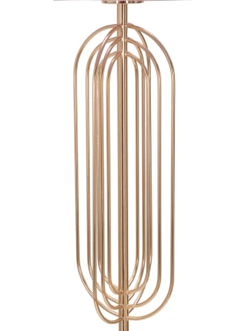 Mauro Ferretti Goldene Stehlampe aus Metall mit rosa Lampenschirm, Ø 40 x 168,5 cm