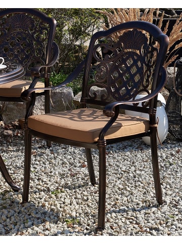 Beliani 8er-Set Gartenstuhl SALENTO in Braun/Beige