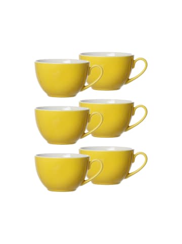 6er Set Kaffeetassen Doppio in Gelb 200 ml